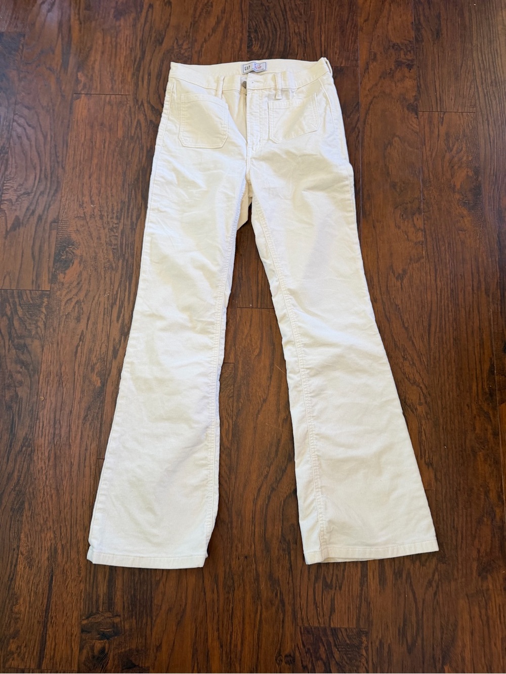 Women's Cream 70’s High Rise Flared Corduroy Jeans